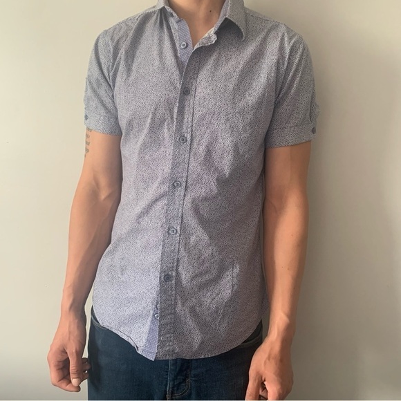 Red Jack button up short sleeve dress shirt size XL blue/grey in  colour - Picture 1 of 9